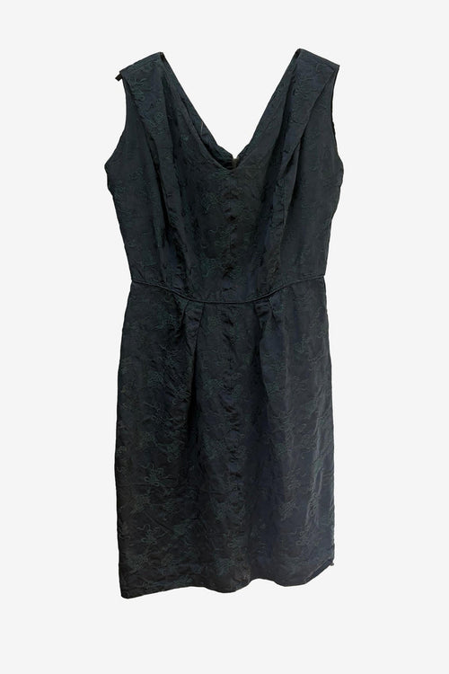 Vintage Steel Blue silk brocade cocktail dress