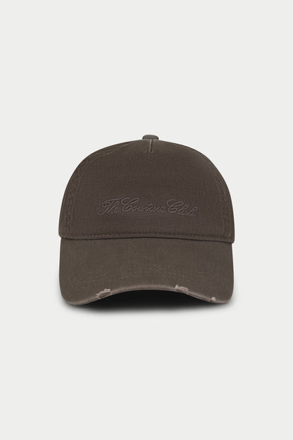 WASHED SCRIPT CAP - BROWN