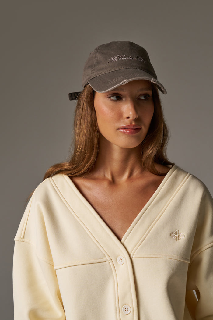 WASHED SCRIPT CAP - BROWN