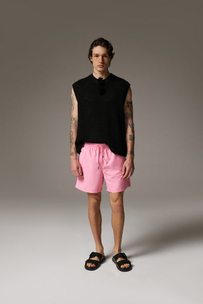 WATER REACTIVE EMBLEM SWIM SHORT - PINK