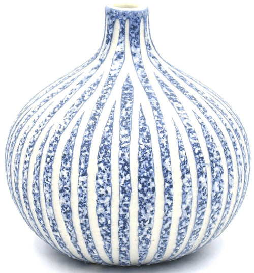 White Blue Specks Medium Bud Vase