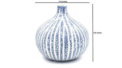 White Blue Specks Medium Bud Vase