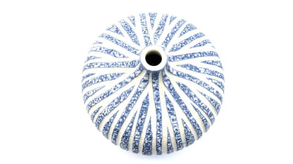 White Blue Specks Medium Bud Vase