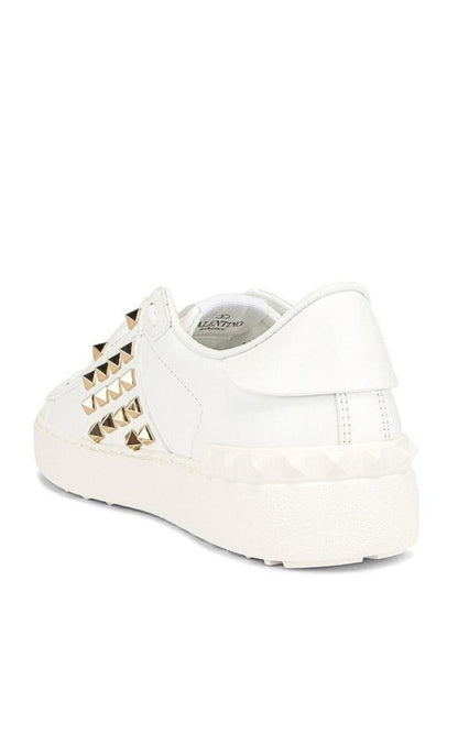 Valentino White Leather Rockstud Sneakers - Runway Catalog
