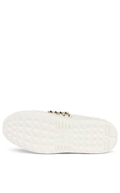 Valentino White Leather Rockstud Sneakers - Runway Catalog