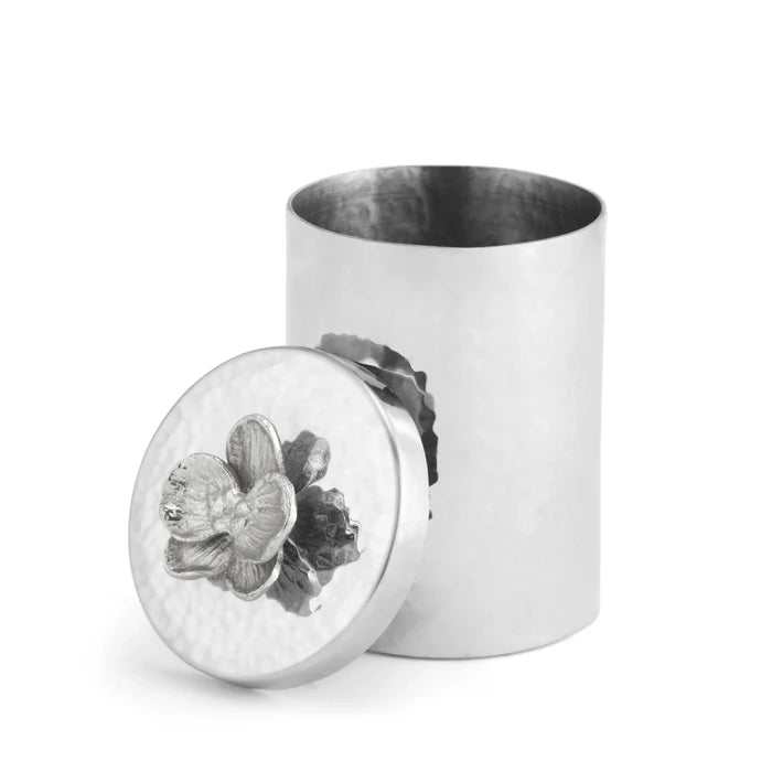 White Orchid Round Container, MICHAEL ARAM - RSVP Style
