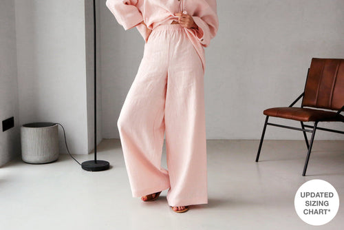 Wide-Leg Linen Pants ACAI in Light pink