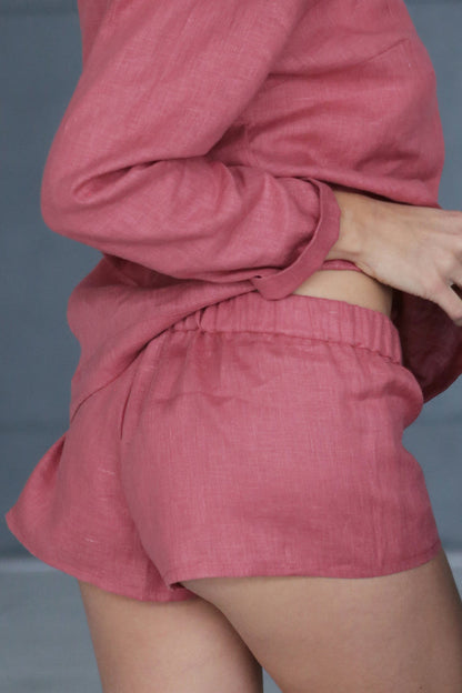 Women’s Linen Shorts LIANA in Peach