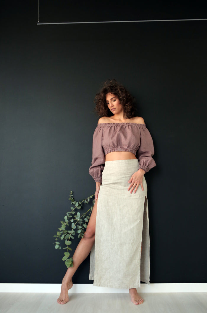 Women’s Linen Skirt SENNA in Beige
