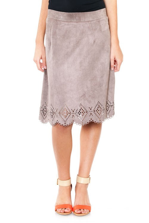 Women's Scalloped Hem Skirt