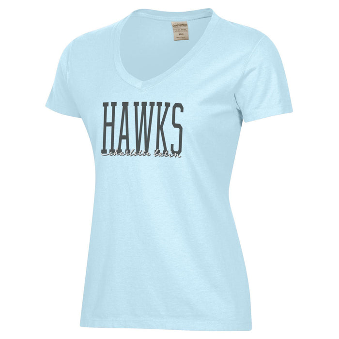 Women's SS V-Neck Tee - HAWKS