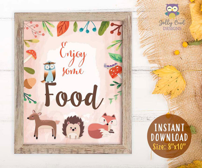 Woodland Themed Baby Shower/Birthday Party Food Sign