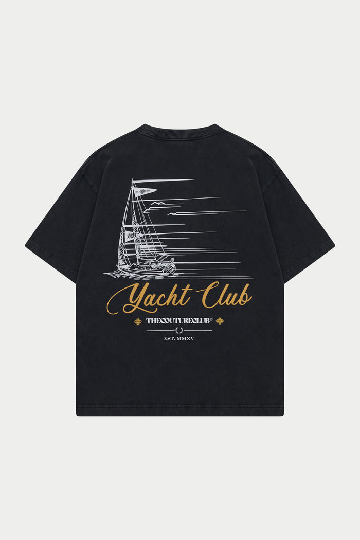 YACHT CLUB GRAPHIC T-SHIRT - WASHED BLACK