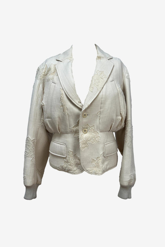 Yohji Yamamoto Crème Silk Bomber