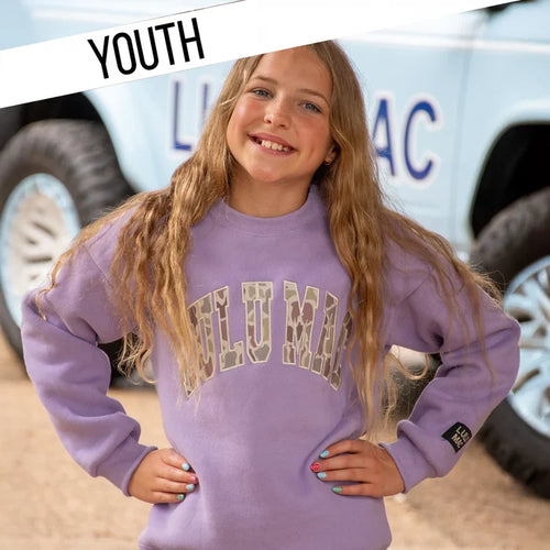 Youth Lavender Camo Sweatshirt