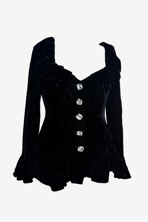 Yves Saint Laurent Velvet Peplum Jacket