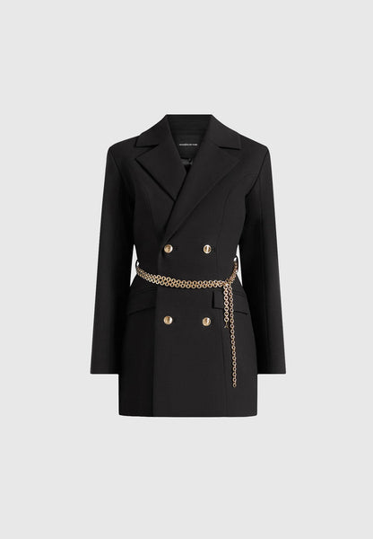 zara-double-breasted-blazer-dress-with-chain-black