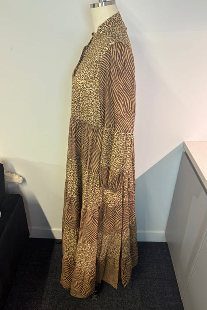 Zimermann Animal Print Patchwork Dress